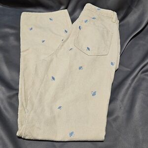 PacSun 90s Boyfriend Tan Corduroy Mushroom Embroidered Pants Womens 27 fairy